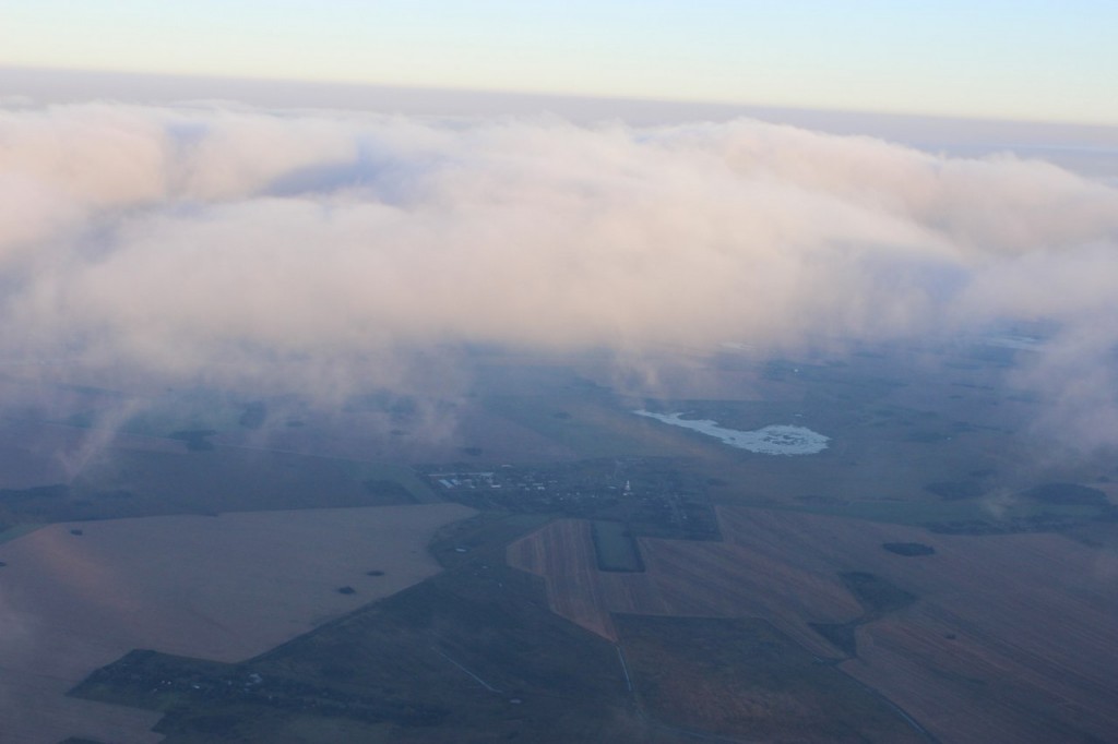 Утренний полет над облаками с парашютистами над Владимирской областью 04