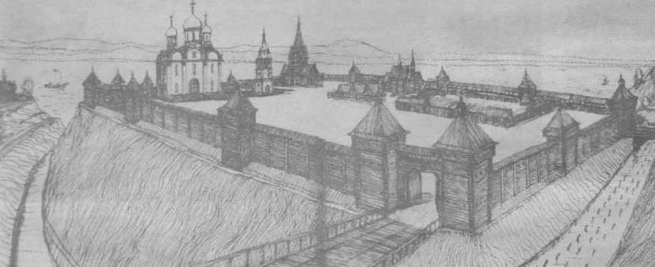 Вид муромского кремля. Реконструкция Н. Беспалова