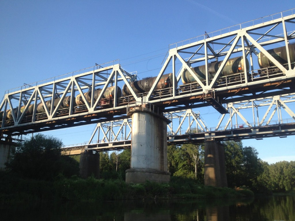 По реке Клязьме 05 Мост Большого кольца МЖД.