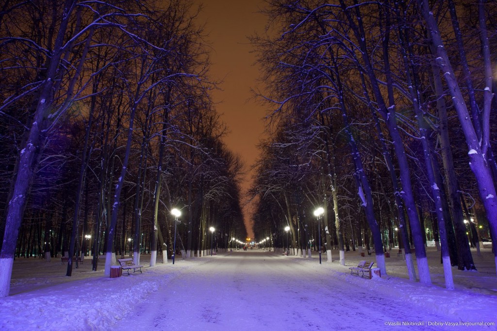 Прогулка по зимнему центральному парку Владимира 01