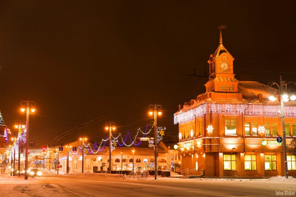 Зимний вечер в центре Владимира