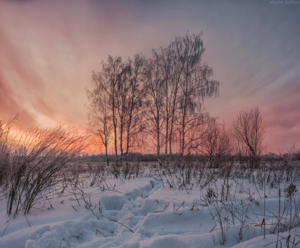 Зимний закат в Вязниковском районе 01