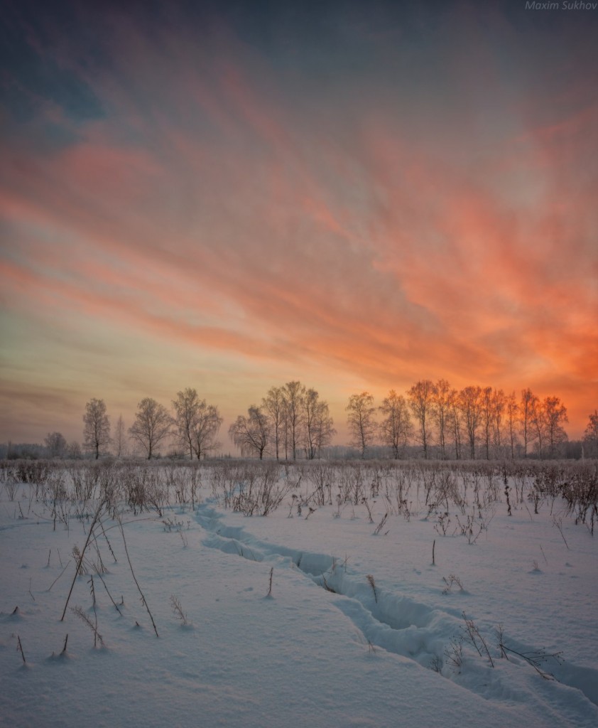 Зимний закат в Вязниковском районе 02