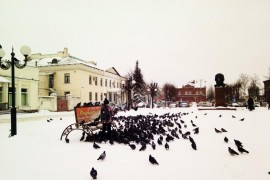 Киржач после снегопада. Центральная площадь. Сего дня (26 декабря 17г)