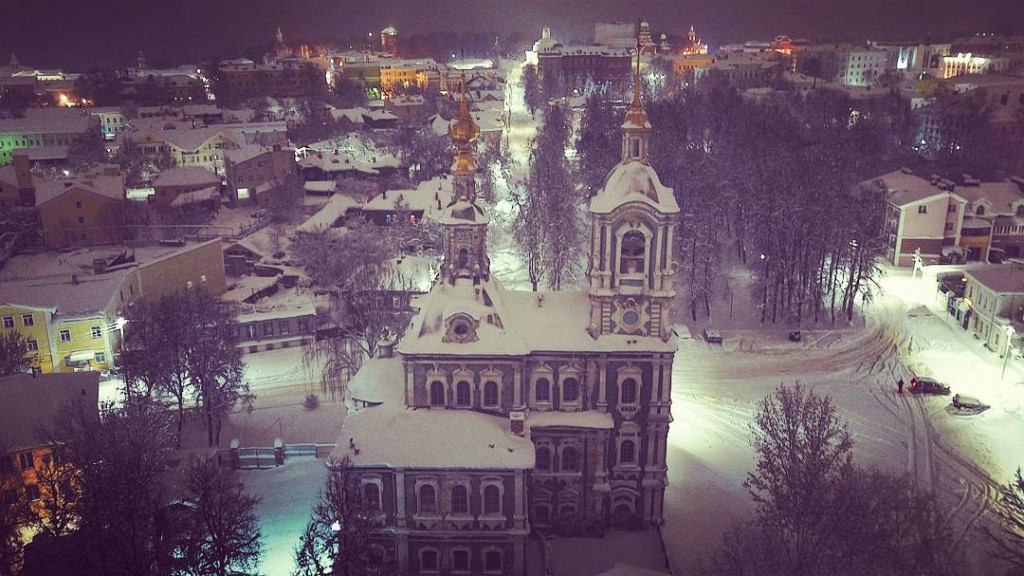 Церковь Усекновения главы Иоанна Предтечи (Никитская) во Владимире ночью