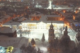 Ночной Владимир с высоты, начало марта 2018