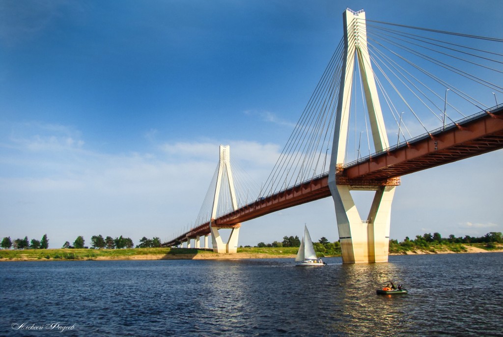 Вантовый мост через реку Оку. г. Муром