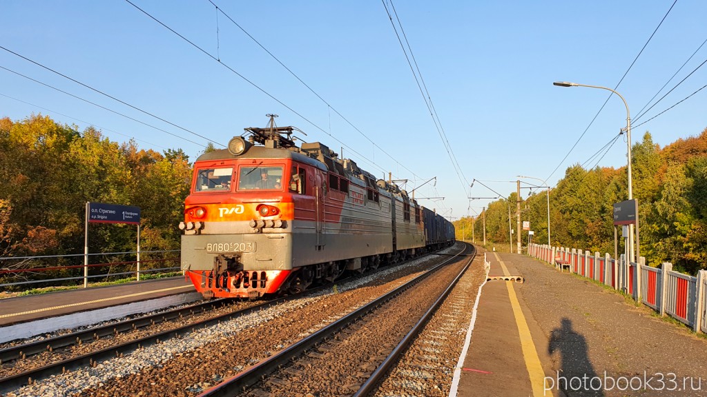 111 Поезд на железнодорожной станции Стригино, Муромский район