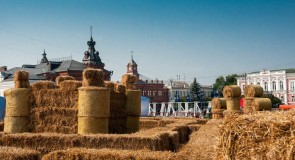 Солома на Соборной площади во Владимире