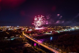 Салют на день города Владимира 2015 с высоты