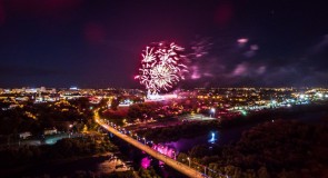 Салют на день города Владимира 2015 с высоты