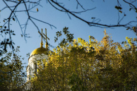 Купола Владимира горят на солнце золотом!