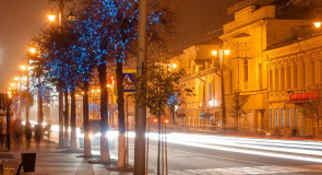 Улицы ночного Владимира осенью