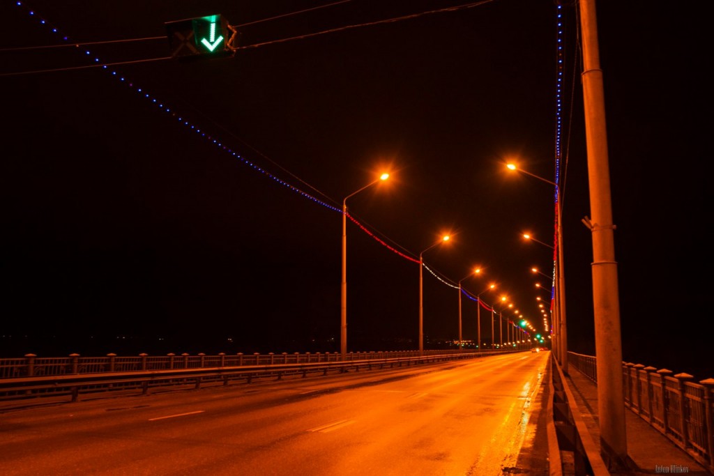 Мост через р. Клязьма во Владимире в вечернее время