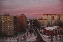 Рассвет из окна во Владимире 09.12.2015