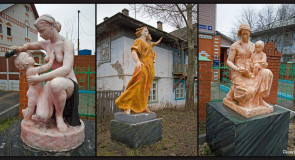 Скульптурный дворик в Гусь-Хрустальном