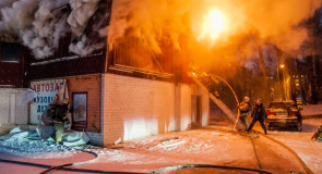 04.01.2016 Пожар на Лакина (Апельсин) во Владимире