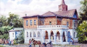 Вязники, дом Сенькова. Акварель Б.М. Вифлеемского