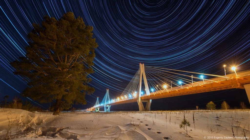 Звездные следы над Муромским мостом от Евгения Зайцева