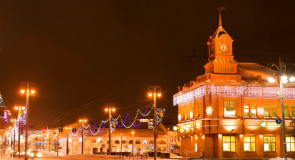 Зимний вечер в центре Владимира