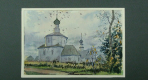 Суздаль, Коровники. Акварель