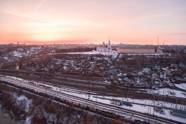 Вид на Владимир с высоты со стороны железной дороги