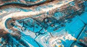 Зимний Парк Пушкина с высоты