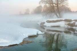 Красивое утро на реке Серой в Александрове