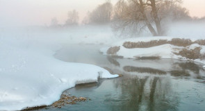 Красивое утро на реке Серой в Александрове