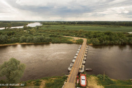 Вязниковское заречье. Понтонный мост через реку Клязьму.