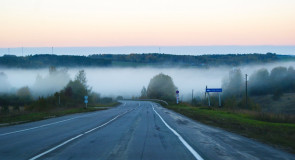 Трасса Р-75, около 6 утра. Поворот на Куделино, Собинский район