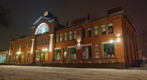 Центр города Вязники во время первого снега