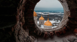Вид на Клязьму с высоты колокольни Успенского собора