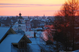 Зимний закат в Суздале