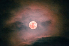 Полнолуние и и гало вокруг Луны (пятница)
