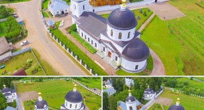 Храм Троицы Живоначальной в Троицком Стефано-Махрищском монастыре (с высоты птичьего полета)