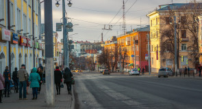 Воскресный вечер на улицах города. Владимир ул Гагарина