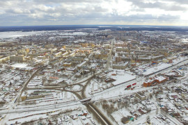 Зимний снимок г. Александров с высоты птичьего полета