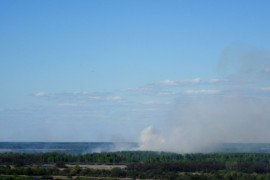Травяной пожар за Клязьмой около Вязников в начале мая