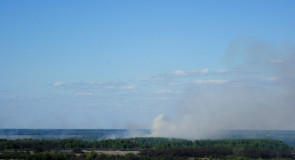 Травяной пожар за Клязьмой около Вязников в начале мая