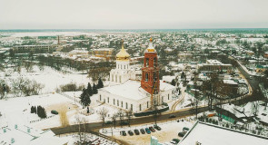 Собор Рождества Христова в Александрове, вид с высоты.