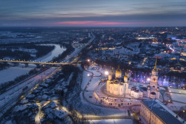 Зимний ночной Владимир с высоты (январь 2018)