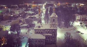 Церковь Усекновения главы Иоанна Предтечи (Никитская) во Владимире ночью