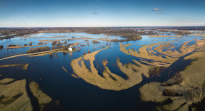 Разлив в Боголюбово, аэропанорама