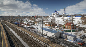 Вид на Боголюбово с железнодорожного моста, март 2019